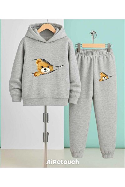 Nice Clothes Set trening pentru copii, cu glugă, UNISEX, cu fermoar, imprimeu...