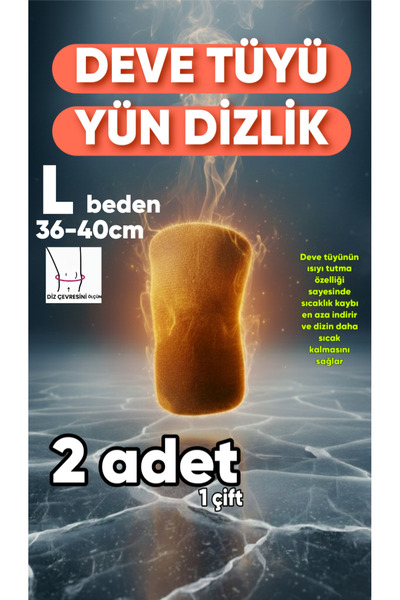 Veltomed Deve Tüyü Yün Dizlik Isıtır Sıcak Tutar Destekler Unisex Giyilen Mod...
