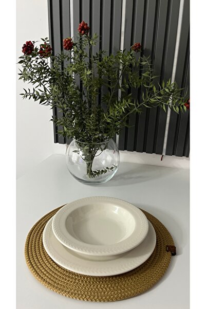 EBRULİ HOME DEKORATİF 6’Lı Polyester Supla Takımı, Amerikan Servis