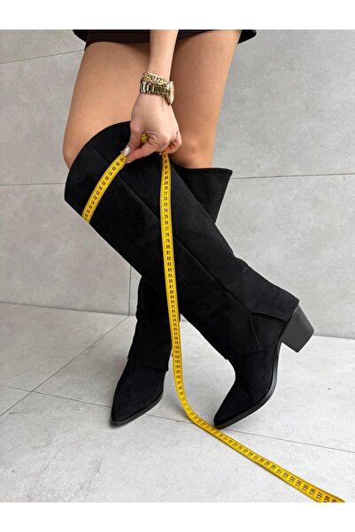 Elvinin Tarzı Tosa Black Suede Long Dallas Cut XL Women's Boots