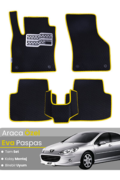 stiloto مجموعة كاملة من دواسات EVA متوافقة مع بيجو 407 سيدان (2004-2010) - مخ...