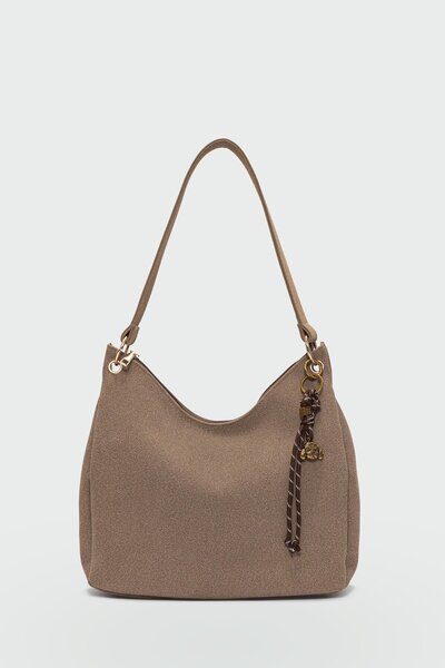 I Love Shoes Ressa Charmlı Omuz Çantası Camel Süet