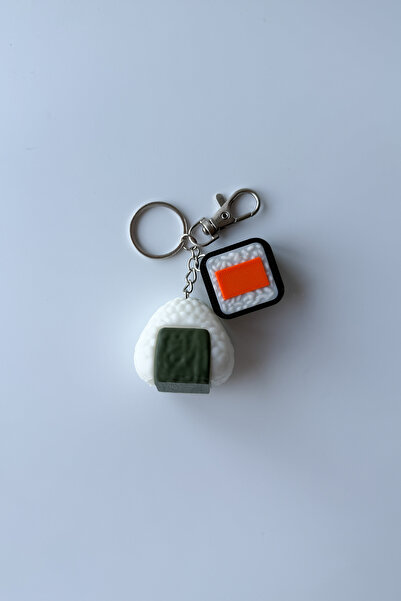 sin istanbul Onigiri - Sushi Silver Chain Keychain, Bag Ornament