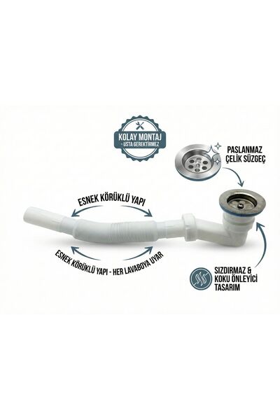 AKBELLİ GROUP Duş Teknesi Gider Borusu- Duş Troblemi - Paslanmaz Çelik Süzgeç...