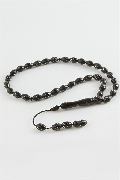 ZERO LAND Mtxdpn Harp Cut Embroidered Kuka Prayer Beads (220533) 8X10 Mm-Black