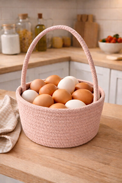 ÖRGÜM Sepet Dekoratif Yumurta Sepeti Çok Amaçlı Organizer 15x7 Cm