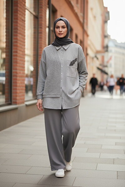 Mymood Tri̇ko Garni̇li̇ Taşli Gömlek