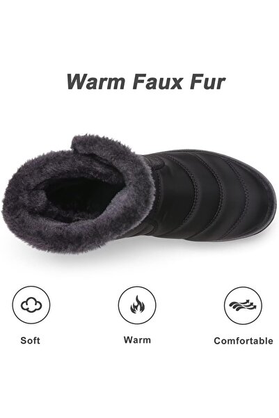 Scecocrs Winter Zip Snow Boots with Fur Lined Warm Boots