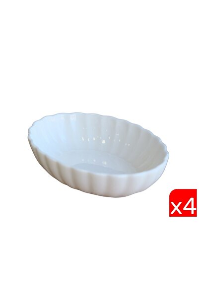 Kütahya Porselen Bone Luz Cream Oval Boat 14.5X10X3.5Cm 4-Piece Bnlzf15Oks00