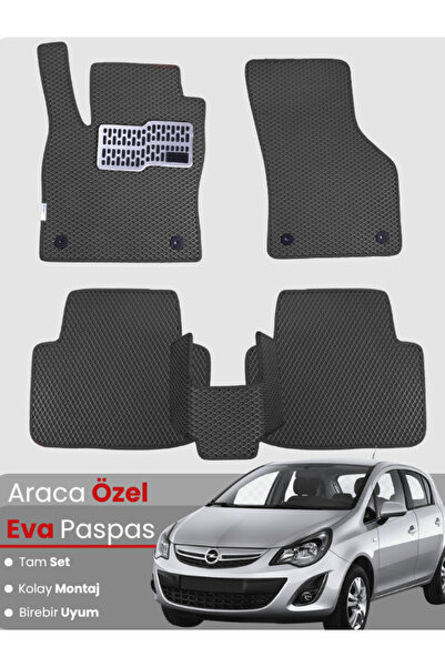 stiloto OPEL CORSA D (2006-2014) Uyumlu EVA Paspas Tam Set–Araca Özel,Kolay M...