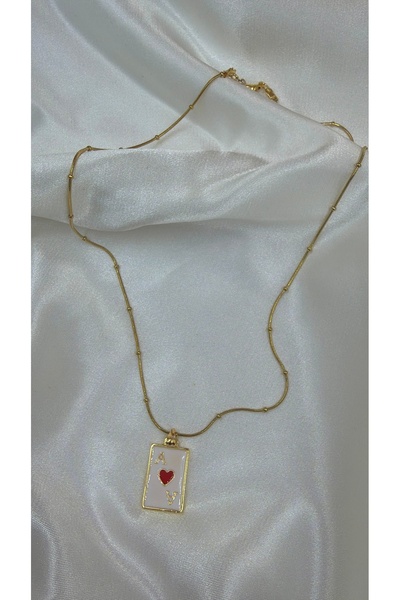 Eylülün Takısı قلادة نسائية من الفولاذ على شكل بطاقة الترويض الذهبية