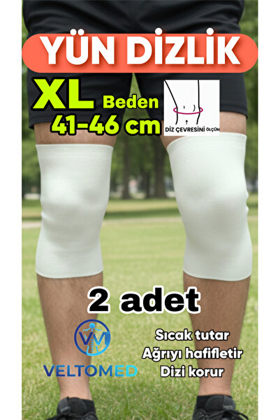 Veltomed واقي ركبة من الصوف مقاس XL يحافظ على الدفء ويدعم الركبة، مناسب للجنس...