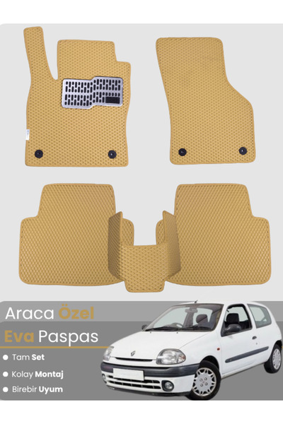 stiloto مجموعة كاملة من دواسات EVA متوافقة مع رينو كليو 2 (1998-2004) - مخصصة...