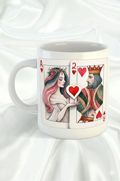sartre art كوب بورسلين بتصميم خاص لعيد الحب، هدية مميزة، طراز King's Love 1