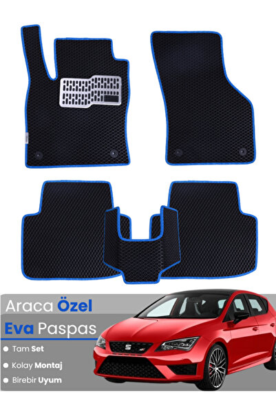 Guerrino Seat Leon 5F (2013-2020) Compatible Eva Floor Mat Full Set–Auto Mat,...