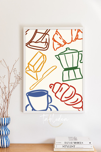 tablodea Poster înrămat cu decor colorat pentru colțul cafelei, TD Pinterest ...