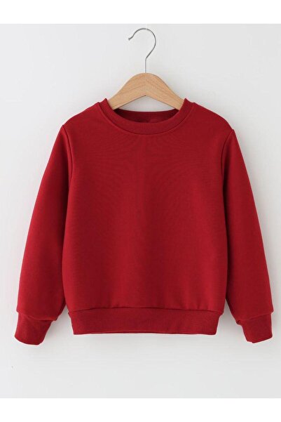 bahar uğurlu Red Thick Inner Wool 3-Ply Shard Fleece-Lined Atshirt