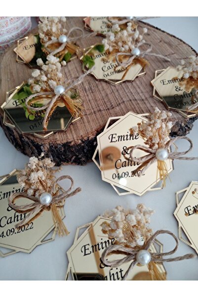 DECORA HOBİ Gold Altıgen Pleksi Söz,nişan, Nikah, Kına Magneti Pleksi Söz Mag...