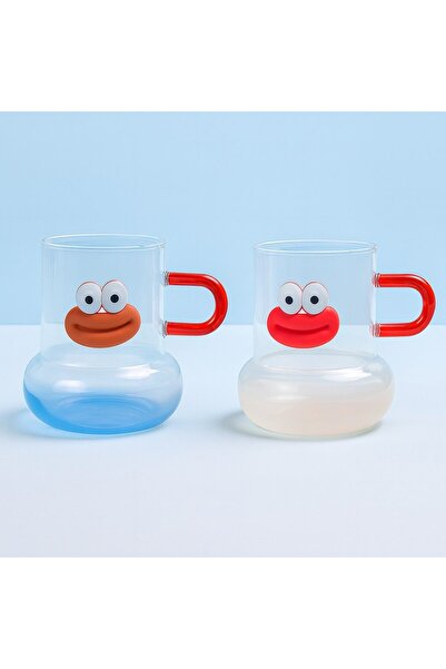 Midi 580 ml Glass Cup with Fun Character Design