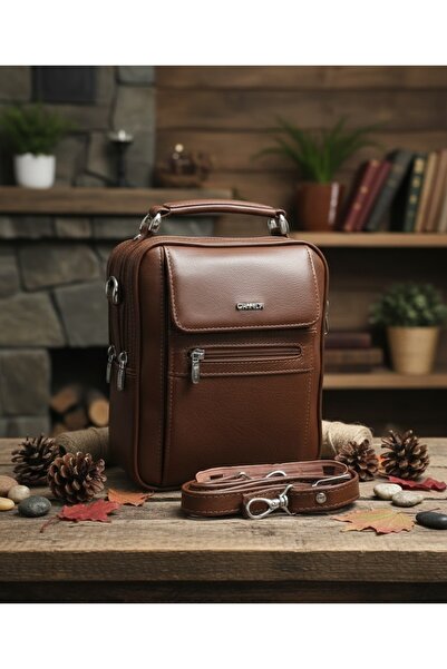 PASSTELL 100% Genuine Leather Men's Hand and Shoulder Bag with Long Strap, La...