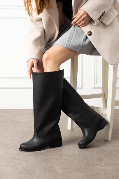 ZENNESHOES Kadın Vera XL Kesim Cilt Çizme