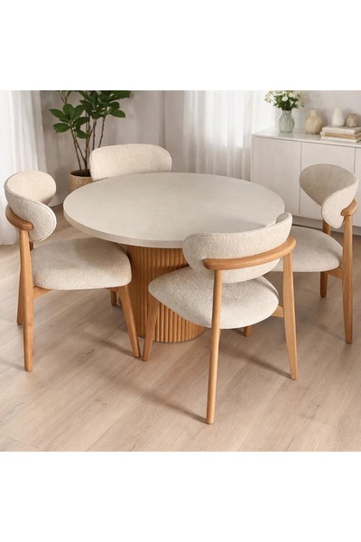 Ecrin Mobilya 4 kişilik bohem yemek masası