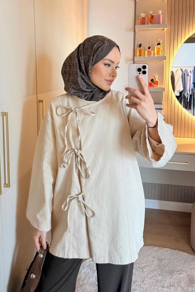 Hazamoda Tied Kimono Beige