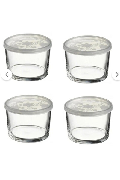 entarzlife حاوية تخزين زجاجية بغطاء 4 قطع لوجبة الإفطار 220 سي سي