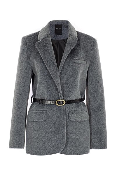 manana fashion Jachetă de pluș de calitate premium pentru femei cu centură