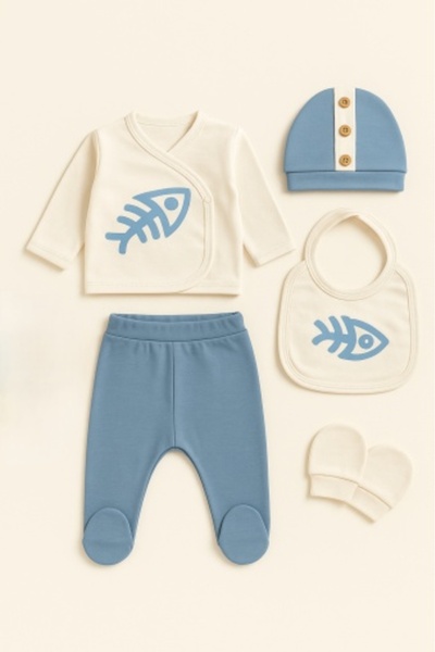 Superbaby Baby Sarees Set with Printed – 5 Pieces Made of Cotton