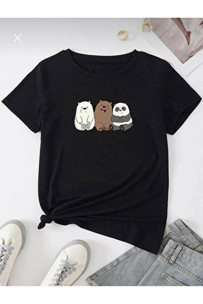 LELVANİ T-Shirt with a Pattern Print of a Cute Friend Panda