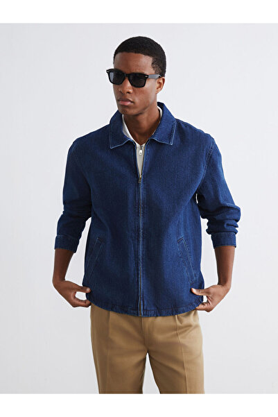 LC Waikiki جاكيت جينز رجالي فضفاض من إنديجو