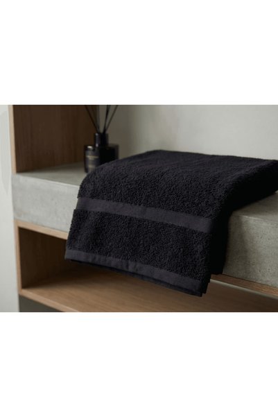 Lumia Studio Set of 4 Premium Dowry Towels, Guest 100% Cotton Black Hand and Bath Towel Set 45X90
