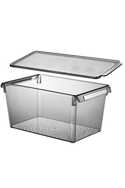 VİP AHMET VA™ VP.421 MINA Food Organizer with Lid, 5 lt, Transparent Anthracite