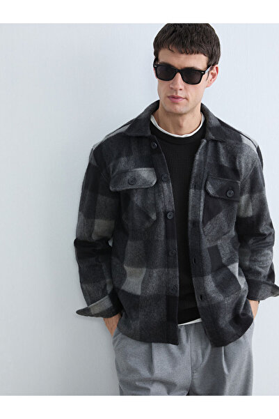 LC Waikiki Anthracite Regular Fit Men's Shirt Jacket