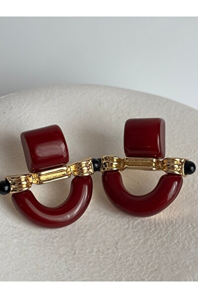 BHR AKSESUAR Burgundy Earrings (2.7 cm)