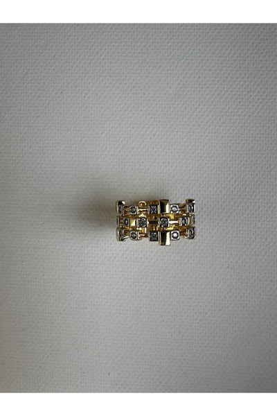 Lika gold mini kare taşlı yüzük