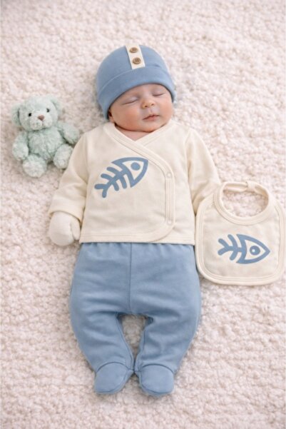 HANNA Baby Sarees Set with Printed – 5 Pieces Made of Cotton