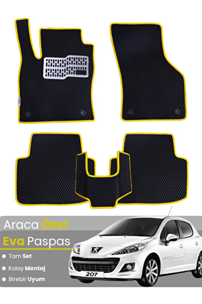 stiloto مجموعة كاملة من دواسات EVA متوافقة مع بيجو 207 كوبيه (2006-2014) - مخ...