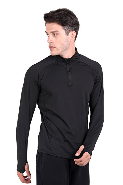 THERMOFORM Extreme Men's Long Sleeve Half Zip Thermal Sweatshirt Heat Black