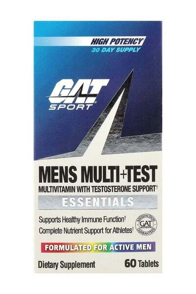 GAT SPORT Mens Multi+Test 60 Tablets | High Multivitamin for Active Men with ...