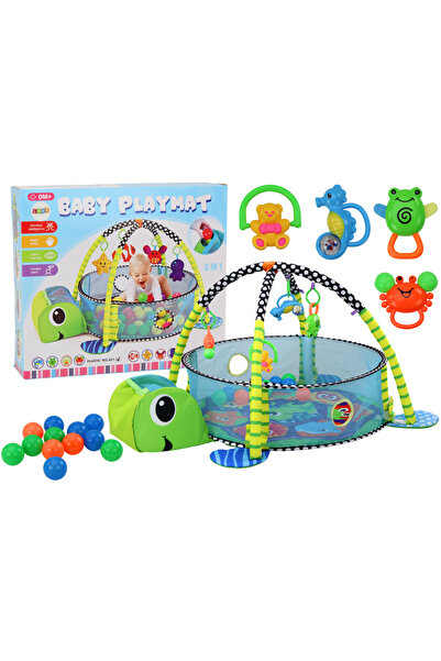 LEAN Saltea interactivă 3 în 1 pentru broaște țestoase, cu mingi și jucării a...