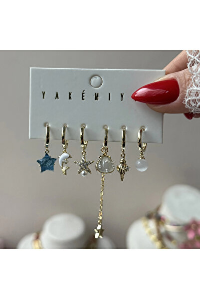 Vintagezegeni Ocean Kiss 6lı Küpe Seti