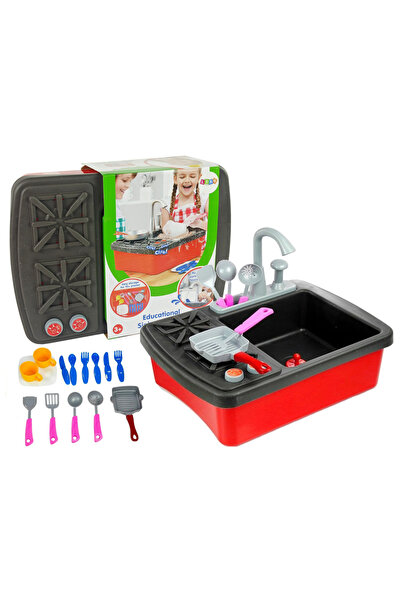 LEAN Chiuvetă de jucărie cu robinet și accesorii de bucătărie – set complet p...