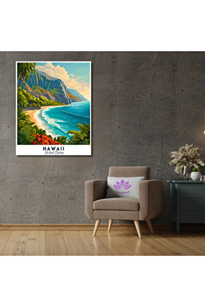 LİLYHOBBYLAND Sayılarla Boyama Seti Dünya Şehirleri 40x50cm: Hawaii-United St...