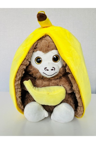 zeynepin atolyesi Plush Zippered Banana Monkey 27 cm
