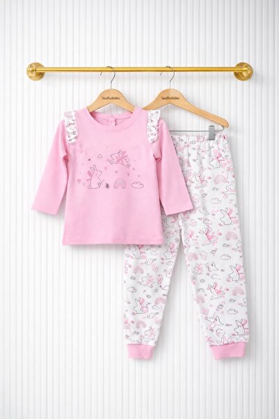 SeaBubbles Rabbit Patterned Baby Girl Pajama Set