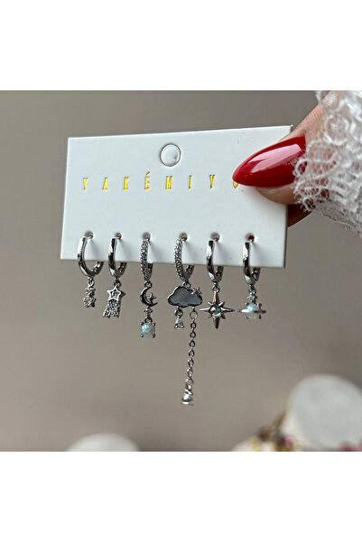 Vintagezegeni Moonlight Charm 6lı Küpe Seti