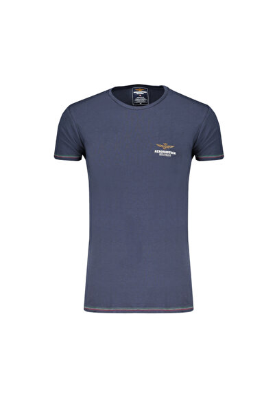 Aeronautica Militare , Men's T-shirt with logo applique, blue - M