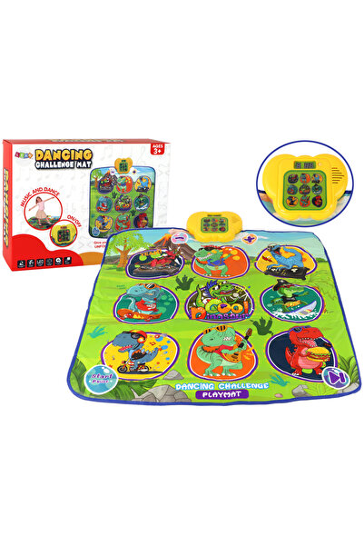 LEAN Covor dans copii cu dinozaur 90x86 cm lumini sunete